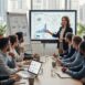 Consultant presenting machine learning insights to a small business team in a meeting